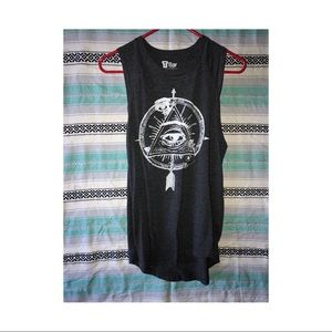 Charcoal grey oversized tank top